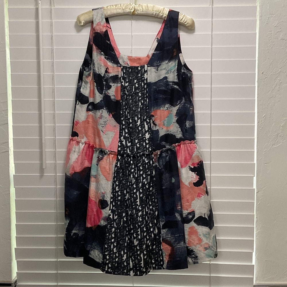 RACHEL Rachel Roy Navy & Pink Abstract Floral Tank Dress